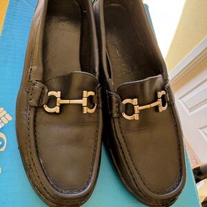 Salvatore Ferragamo Black Leather Loafers Women’s Shoes REFURBISHED